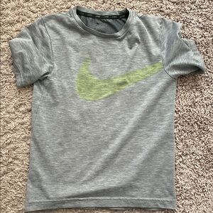 Nike Gray Short Sleeve Tee with Green Logo